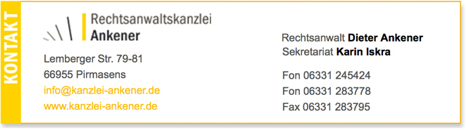 Rechtsanwalt Dieter Ankener Kontaktdaten